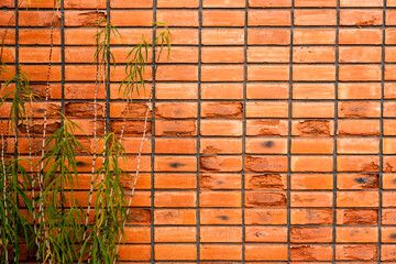 red brick wall all around