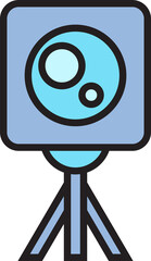 camera on tripod icon illustration