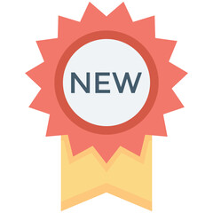 New Badge Colored Vector Icon