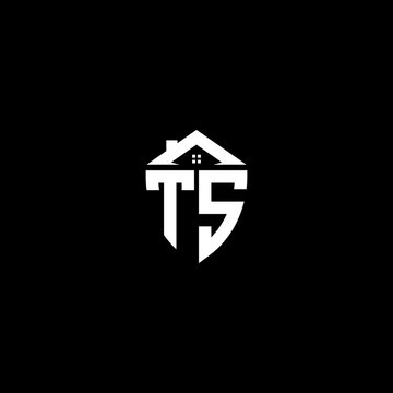 TS Initial Letters home Shield concept Logo