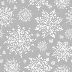 Naklejka na ściany i meble Beautiful seamless pattern with snowflake circle. Vector illustration. Winter background for Christmas or New Year design. Winter motifs