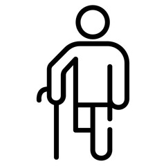 An outline icon of disable man