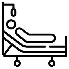 An outline icon design of stretcher