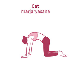 cat 여자 요가 동작 포즈