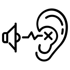 An outline icon of hearing disability 