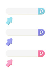 Obraz premium 3d illustration icon of purple Search Bar for UI UX web mobile apps social media ads designs