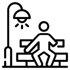 An outline icon vector of patient 