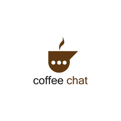 coffee chat logo template illustration design vector