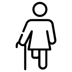An outline icon of disable man