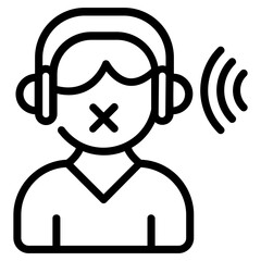 An outline icon of speech impairment 