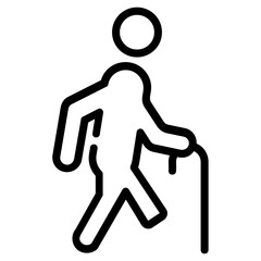 An outline icon of disable man