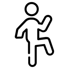 An outline icon of disable man
