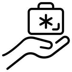  A handy linear icon of medical service 