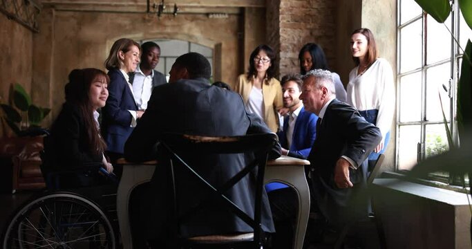 Multiracial business people working inside creative office - Startup and brainstorming concept