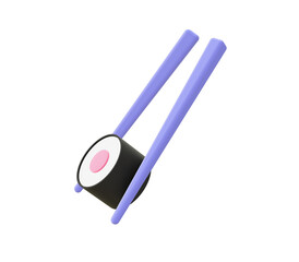 3d illustration icon of purple Sushi roll for UI UX web mobile apps social media ads designs