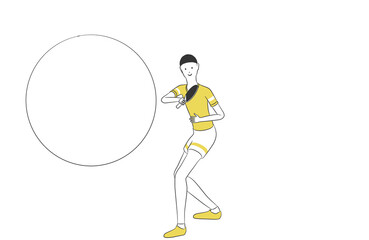 卓球をする男性のシンプルなイラスト