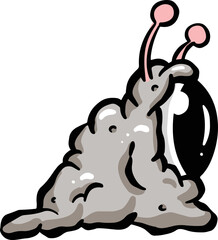 Pupa or Cocoon Style Blob Alien Cartoon Character with Antenna 