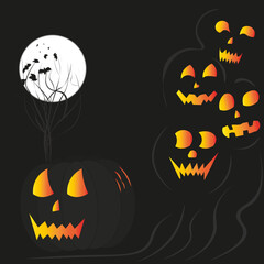 halloween style background with ghosts candle spiders and cobwebs purple background for cards