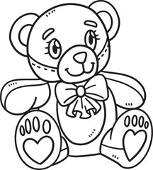 Teddy Bear Isolated Coloring Page for Kids