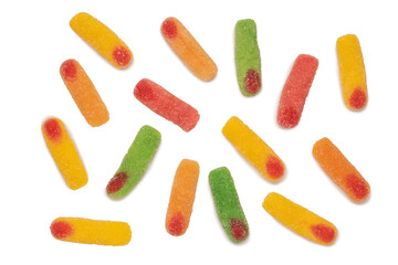 Jelly candys isolated on  white background.