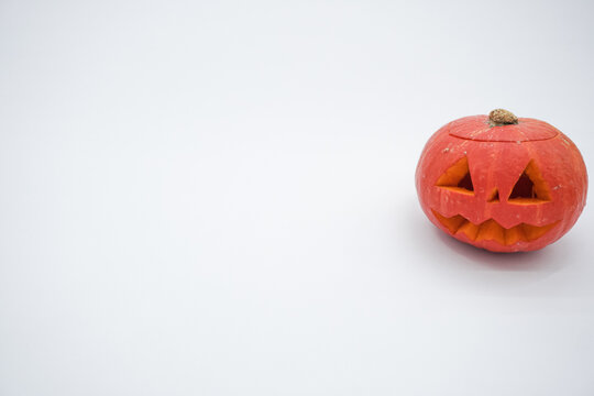 Halloween pumpkin. Pumpkin on a white background. Copy space. Pumpkin.