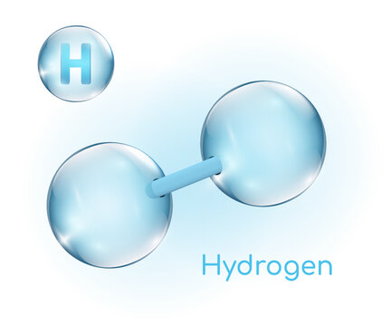 H2 molecule. Blue hydrogen production. Vector illustration
