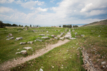 Fototapeta na wymiar Hierapolis is an Ancient City in Pamukkale, Denizli in Turkey
