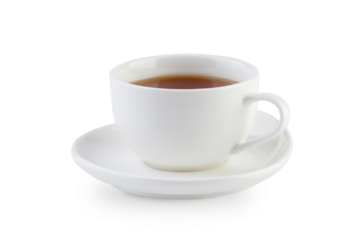 White cup with coffee isolated