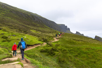 Fototapeta premium Beautiful image of spectacular scenery of the Quiraing on the Isle of Skye