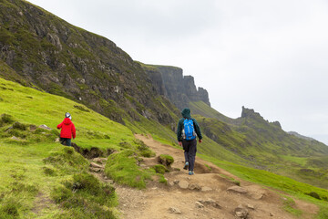 Beautiful image of spectacular scenery of the Quiraing on the Isle of Skye