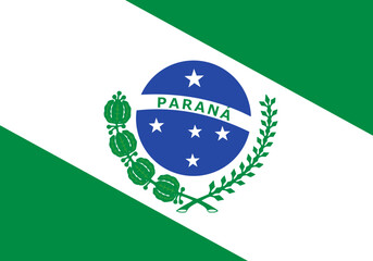 Parana Flag, state of Brazil. Vector Illustration. - obrazy, fototapety, plakaty
