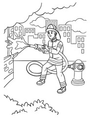 Firefighter Coloring Page for Kids