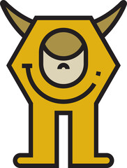 funny cartoon monster character illustration