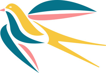 Obraz premium Bird silhouette isolated vector illustration for logo or icon