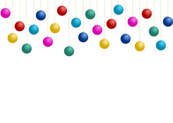 オーナメントボールの装飾イラスト素材　A4サイズ