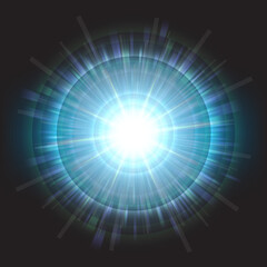 Blue explosion on dark background