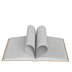 3d rendering illustration of a book with heart shape
