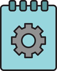 notepad and gear icon
