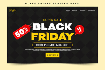 Black Friday sale landing page design template