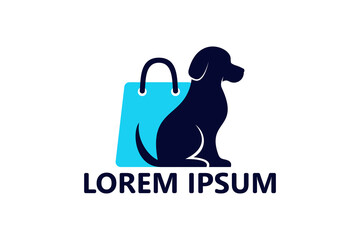 Pets shop logo template design vector