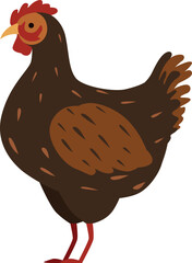 Chicken icon. Cartoon hen. Domestic bird animal