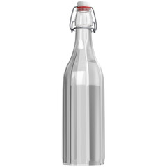 3d rendering illustration of a bottle with a bracket closure