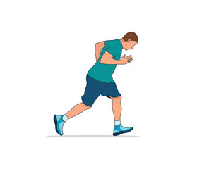 Muscular man running slowly sport icon vector illustration design. Colorful design template.