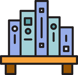 bookshelf icon illustration