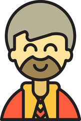 beard man character avatar illustration