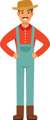 Farmer icon. Happy gardener. Smiling man character