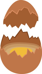 Broken egg. Cracked fresh cooking ingredient icon