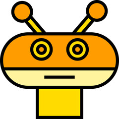 funny robot face avatar illustration