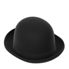 3d rendering illustration of a bowler hat