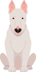 Bull terrier icon. Dog breed. Sitting pet